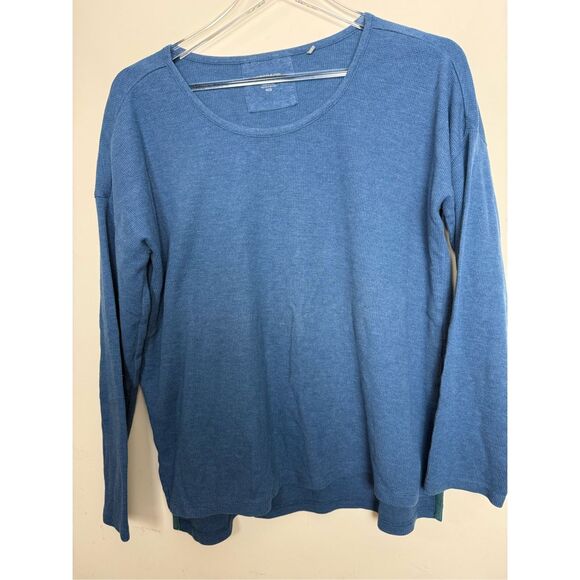 Toad&Co Tranquilitee Long Sleeve Shirt in Blue Abyss. Size Large Organic Cotton - Picture 1 of 5